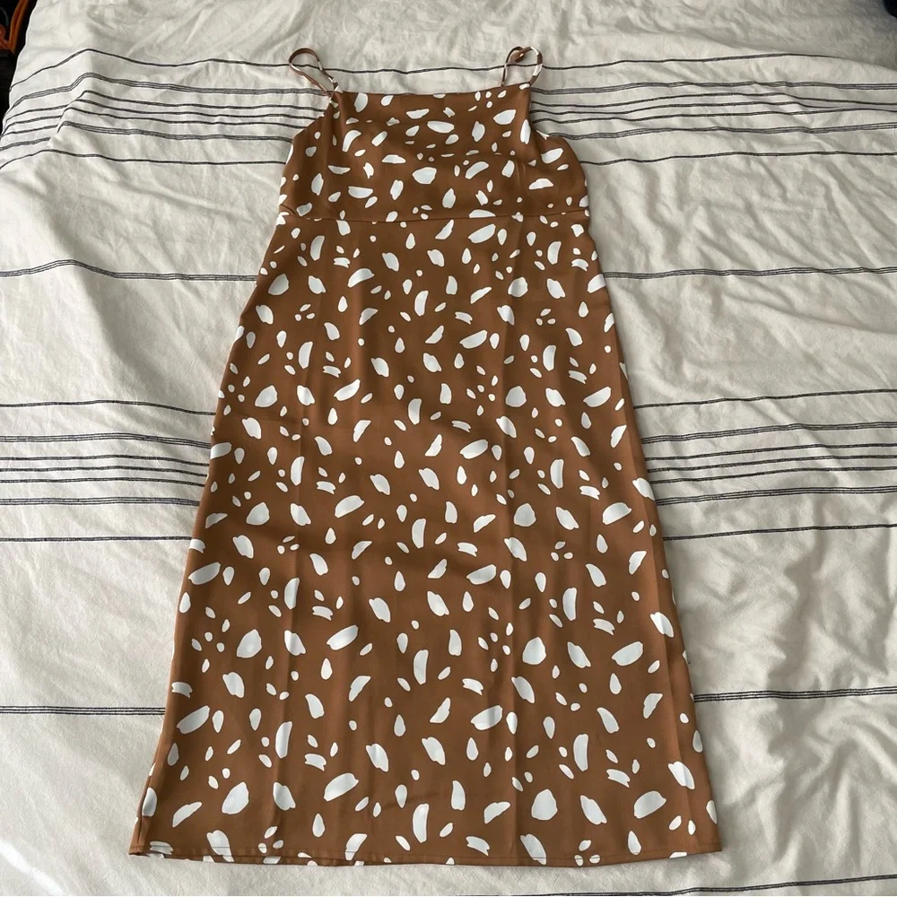 NWT Old Navy cowl neck satin midi dress - Picture 2 of 4